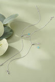 Crystal Drop Charm Silver Anklets for Women