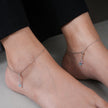 Crystal Drop Charm Silver Anklets for Women