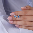 Blue gemstone 925 sterling silver stud earrings for women