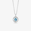 Azure Spark Diamond Square Design 925 Sterling Silver Pendant Chain for Women