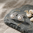Classic Pearl Halo 925 Sterling Silver Stud Earrings for Women