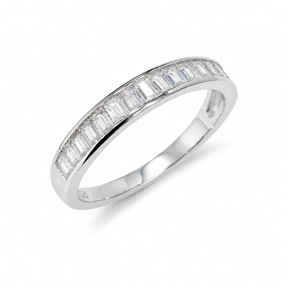 Baguette CZ Eternity 925 Sterling Silver Ring for Women