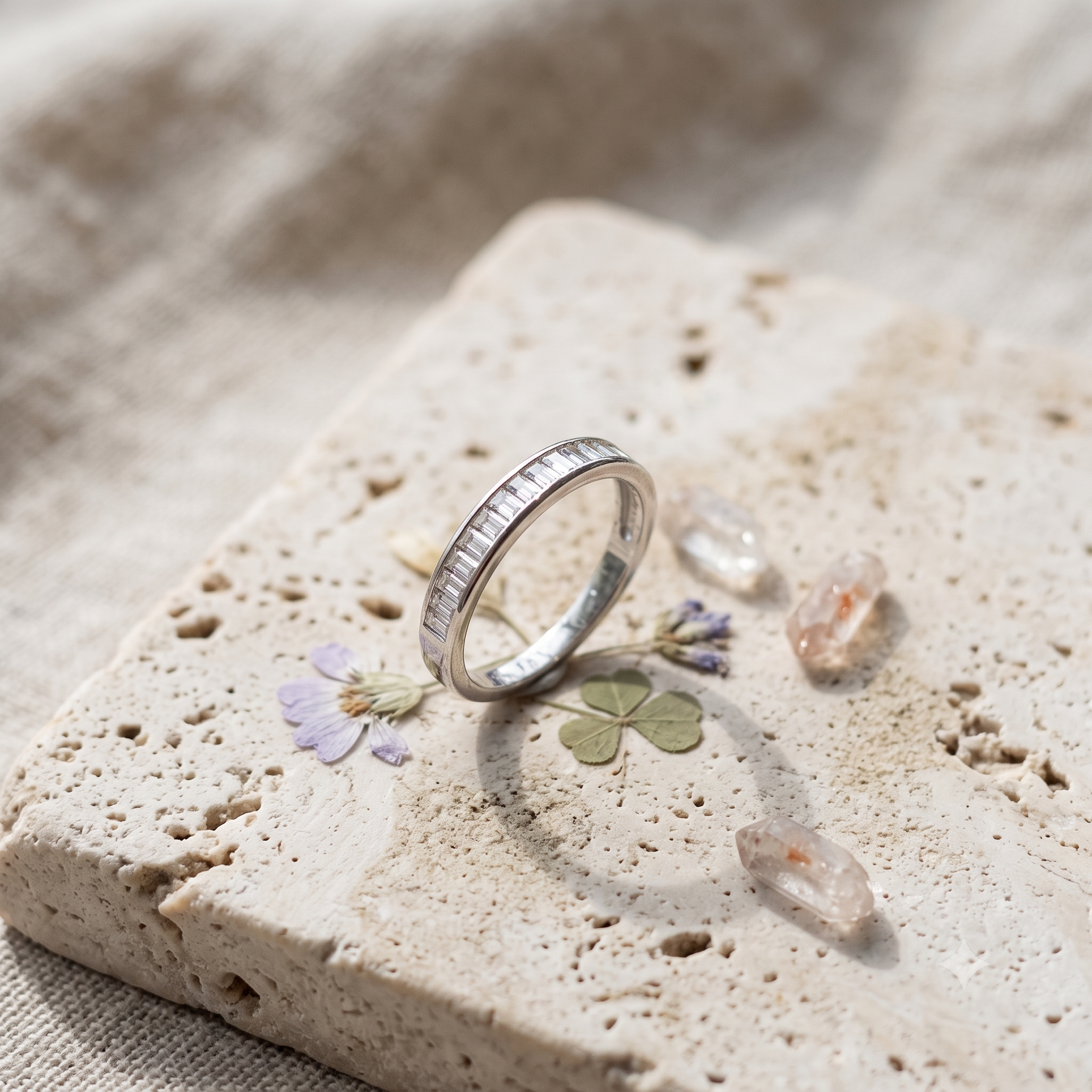Baguette CZ Eternity 925 Sterling Silver Ring for Women