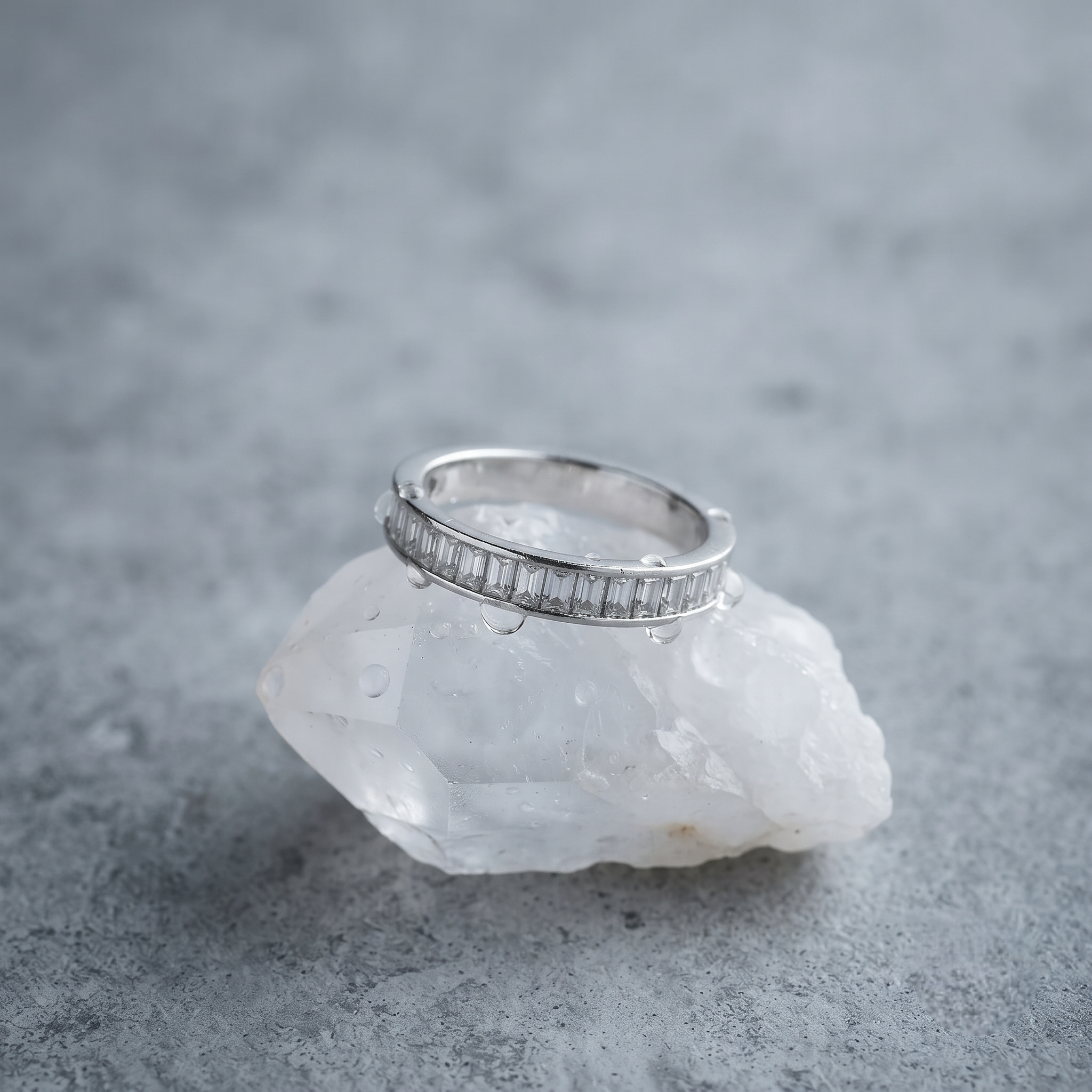 Baguette CZ Eternity 925 Sterling Silver Ring for Women