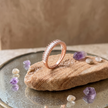 925 Sterling Silver Rose Gold Baguette CZ Half Eternity Band Ring