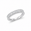 925 Sterling Silver Baguette CZ Half Eternity Ring for Women