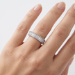 925 Sterling Silver Baguette CZ Half Eternity Ring for Women