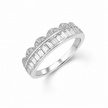 Baguette Crown CZ Band Ring – 925 Sterling Silver Ring for Women