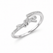 925 Sterling Silver Knot Open Baguette CZ Ring for Women