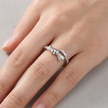 925 Sterling Silver Knot Open Baguette CZ Ring for Women