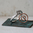 925 Sterling Silver Knot Open Baguette CZ Ring for Women