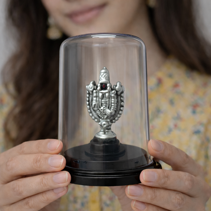 Balaji Ji Silver Idol with Glass Dome