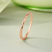 Rose Gold Minimal CZ Ring on Hand