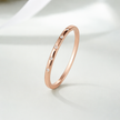 Rose Gold Minimal CZ Ring on Hand