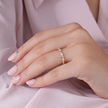 Rose Gold Minimal CZ Ring on Hand