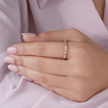 Rose Gold Minimal CZ Ring on Hand