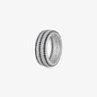925 Sterling Silver Men’s Ring with Black CZ Lines