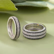 925 Sterling Silver Men’s Ring with Black CZ Lines