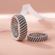 Round Diamond Silver Band Ring on Hand
