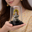 Blessed Ganpati devotional murti elegant glass dome home decor