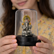 Blessed Ganpati devotional murti elegant glass dome home decor