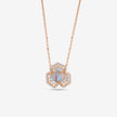 Bloom Aura Diamond Floral Rose Gold Pendant Necklace
