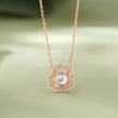 Bloom Aura Diamond Floral Rose Gold Pendant Necklace