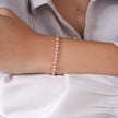Heart Link Diamond Adjustable Rose Gold Bracelet for Women