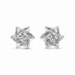 Blooming Flower CZ Diamond 925 Sterling Silver Stud Earrings for Women