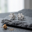 Blooming Flower CZ Diamond 925 Sterling Silver Stud Earrings for Women