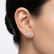 Blooming Flower CZ Diamond 925 Sterling Silver Stud Earrings for Women