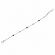 Blue Evil Eye Charm 925 Sterling Silver Bracelet for Women