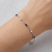 Blue Evil Eye Charm 925 Sterling Silver Bracelet for Women