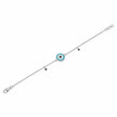 Blue Evil Eye Flower Charm 925 Sterling Silver Bracelet for Women