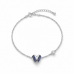 925 Sterling Silver Blue Heart Planet Bracelet for Women