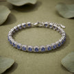 Blue Sapphire Style Tennis Bracelet in 925 Sterling Silver for Women