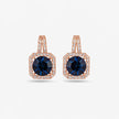 Blue stone 925 silver rose gold earrings