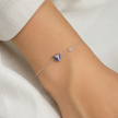 925 Sterling Silver Blue Heart Planet Bracelet for Women