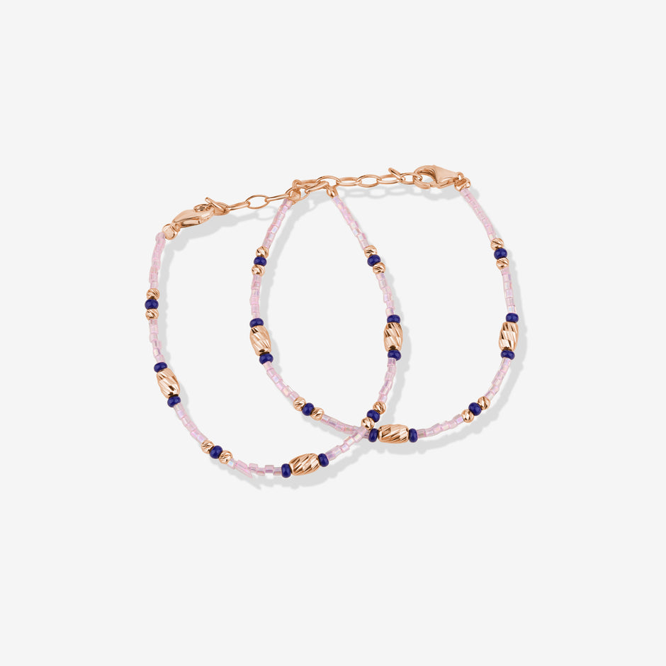 Blush Bead Harmony 925 Sterling Silver Rose Gold Kid's Bracelet