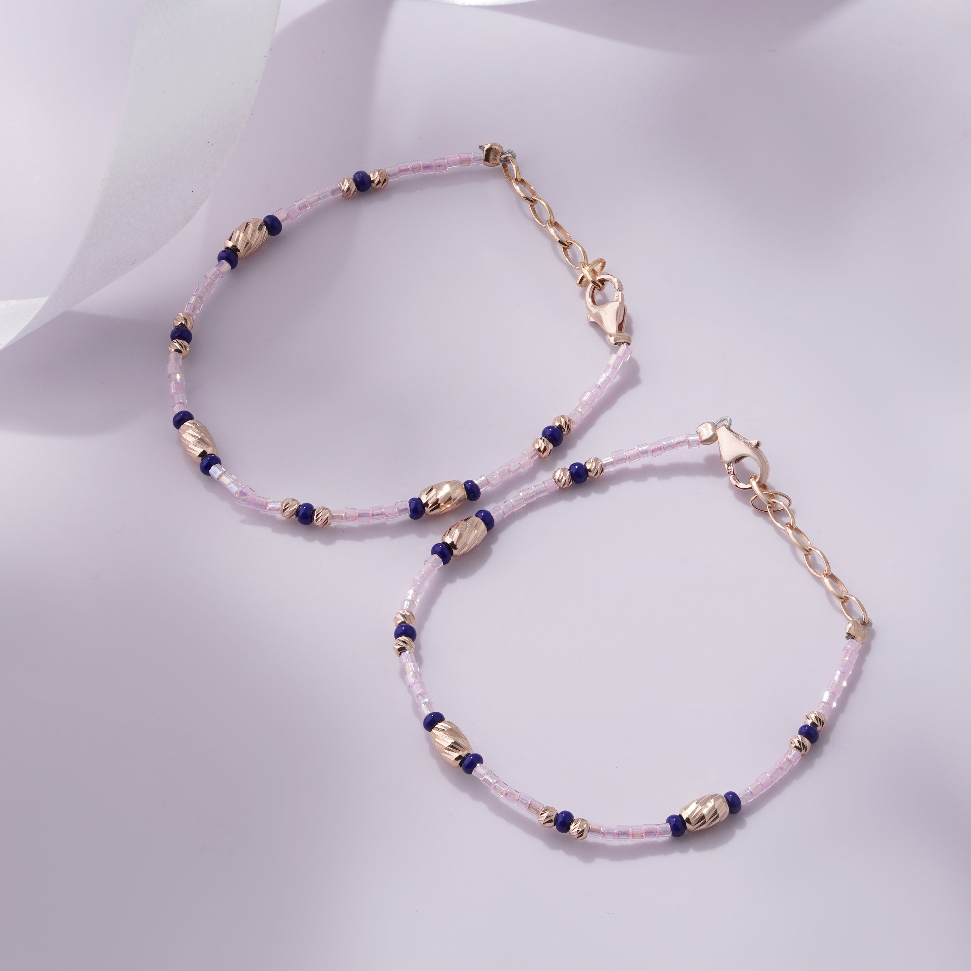 Blush Bead Harmony 925 Sterling Silver Rose Gold Kid's Bracelet