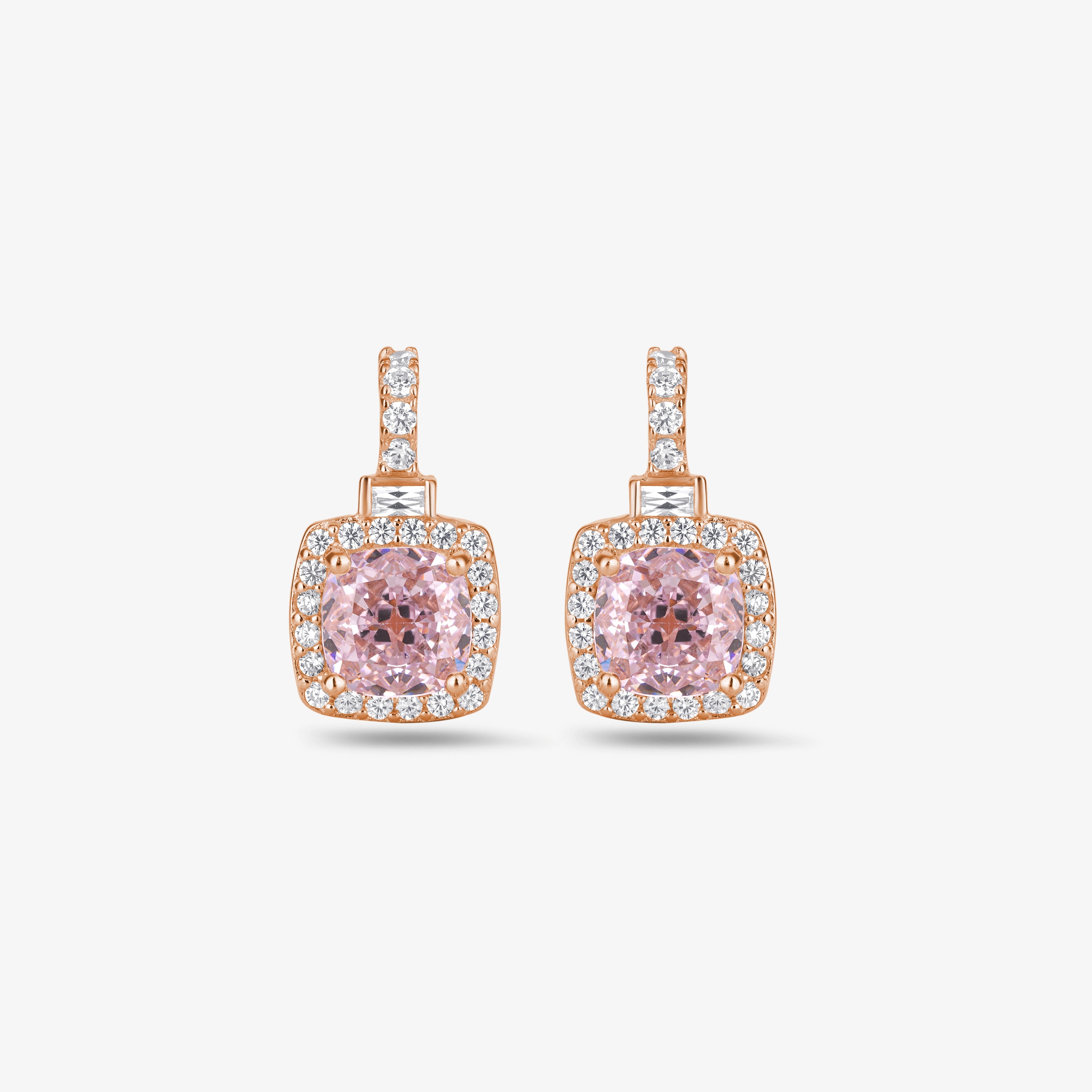 Blush Pink Stone Rose Gold Earrings