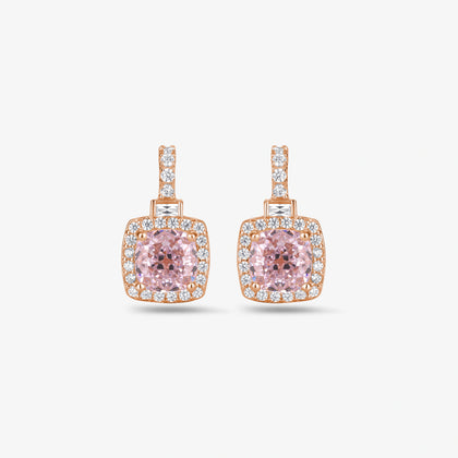 Blush Pink Stone Rose Gold Earrings