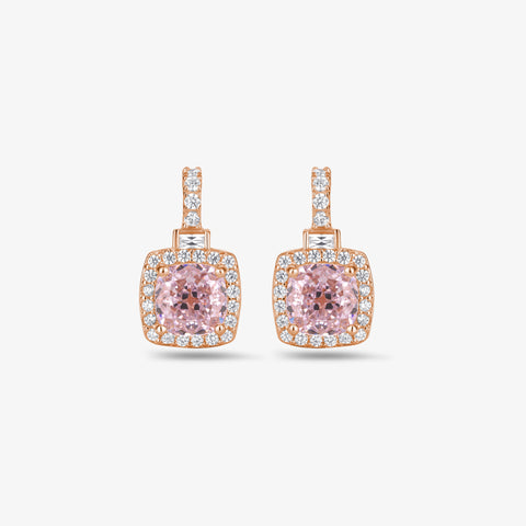Blush Pink Stone Rose Gold Earrings