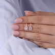 Blush Pink Stone Rose Gold Earrings