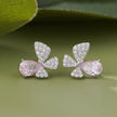 Blush Pink Butterfly 925 Sterling Silver Stud Earrings for Women - Zilgi Jewels