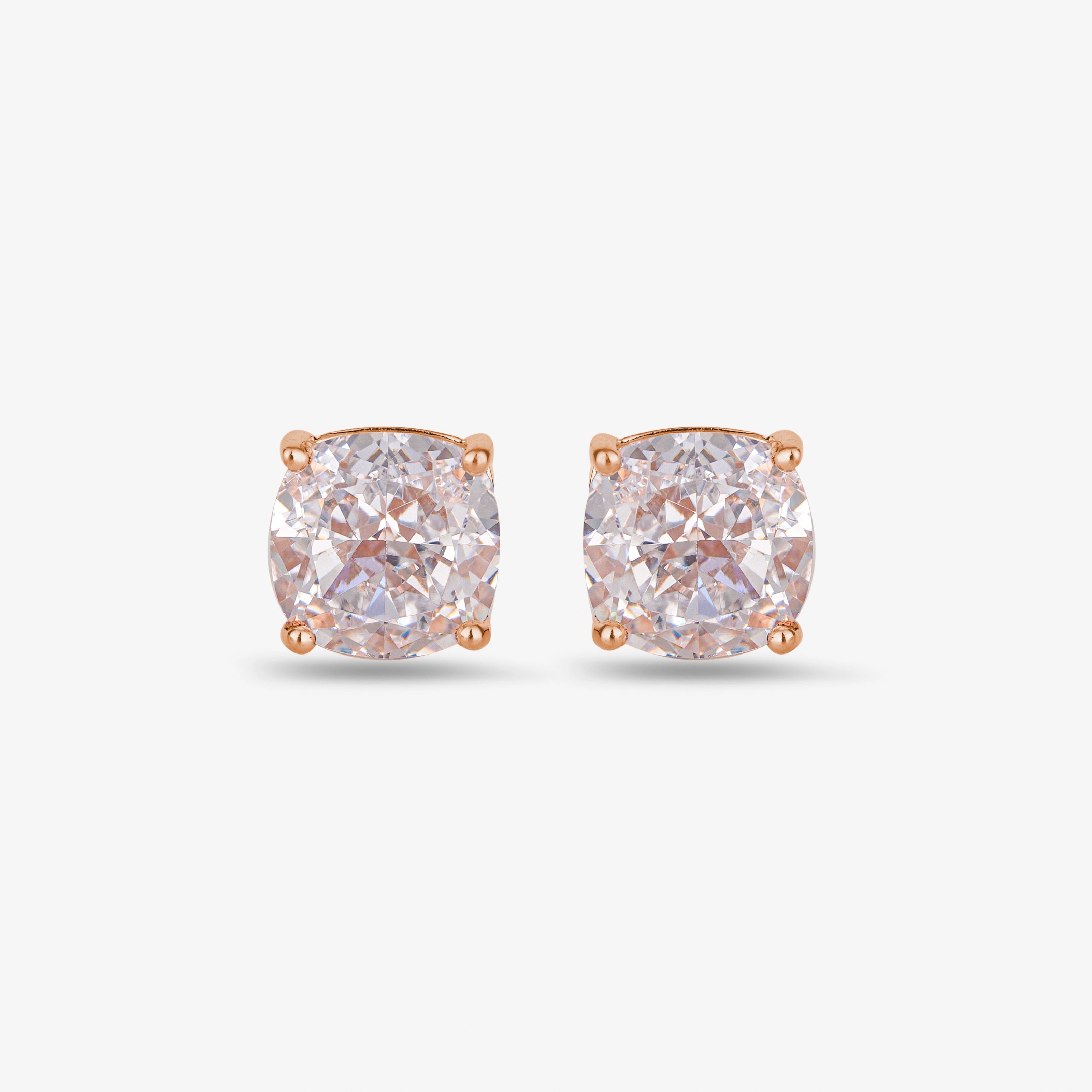 Blush Radiance CZ Rose Gold Stud Earrings