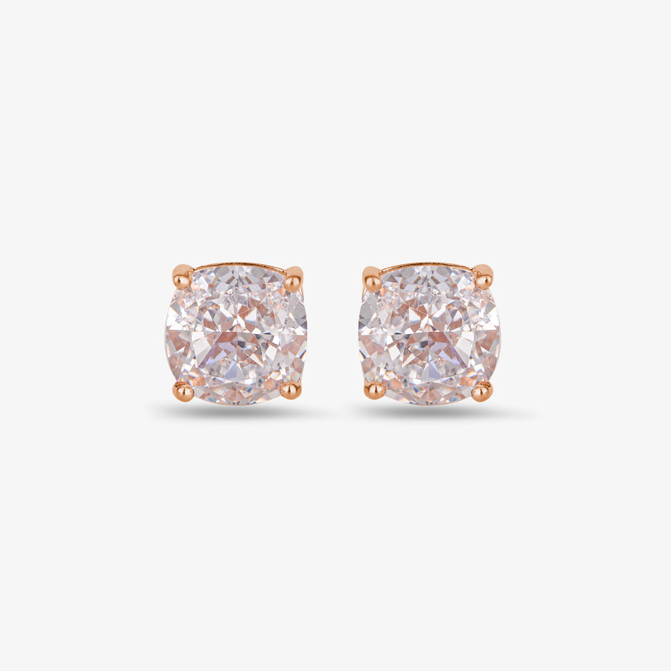 Blush Radiance CZ Rose Gold Stud Earrings