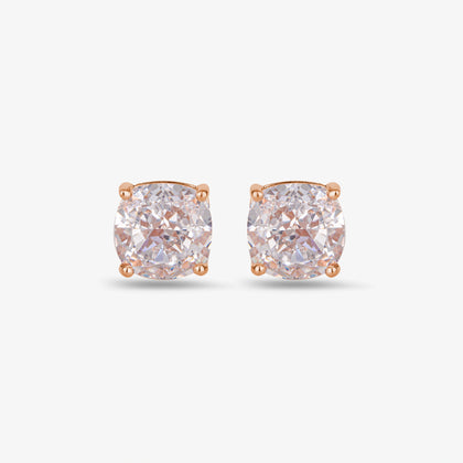 Blush Radiance CZ Rose Gold Stud Earrings