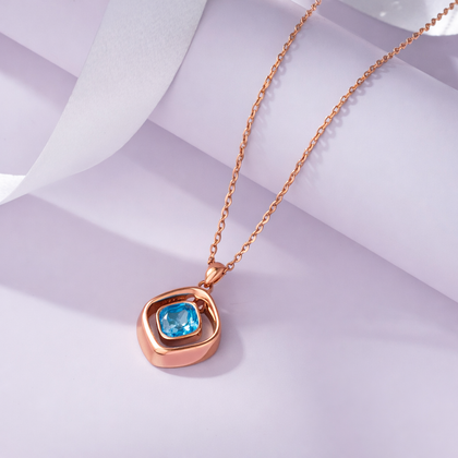 blush sky cushion diamond 925 silver rose gold pendant