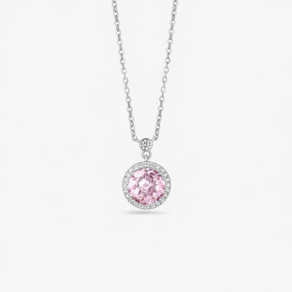 Necklace with a pink gemstone pendant 